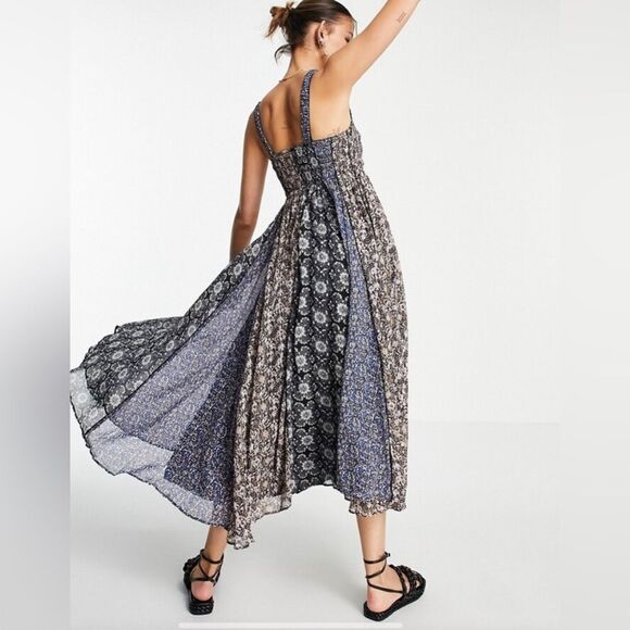 Free People Patchwork Come Together Maxi Dress Size S - Picture 2 of 6